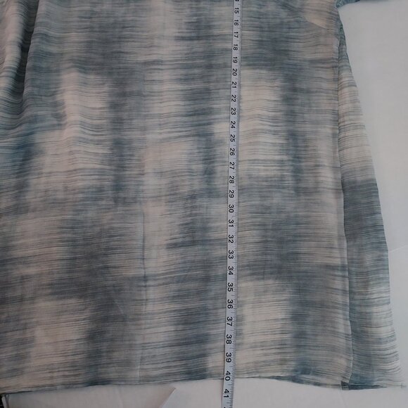 Eileen Fisher silk Blue and White Women's Dress - Picture 3 of 7